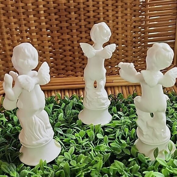 Vintage Japan Cherubims With Musucal Instruments Dickson Bisque Porcelain - Picture 7 of 12